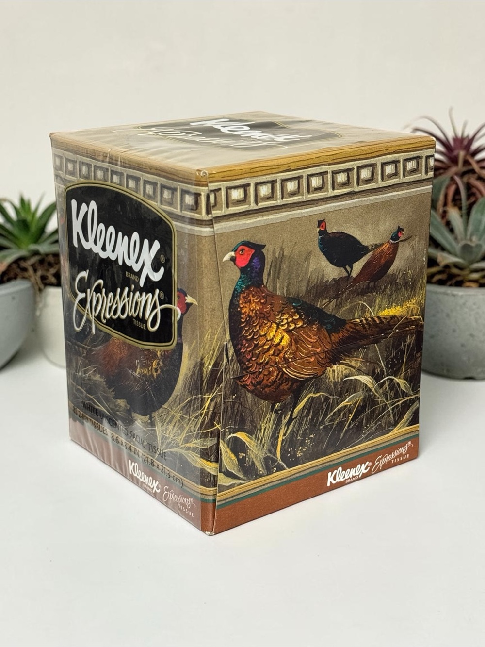Vintage Kleenex Expressions PHEASANTS Facial Tissues 85 2-Ply Box NEW Sealed